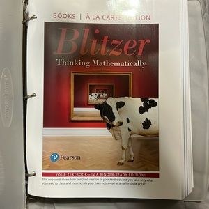 Pearson Thinking Mathematically 7th edition College Book